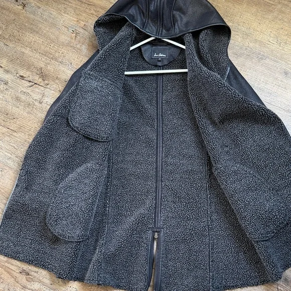 Sam Edelman Charcoal hooded Teddy Jacket - Picture 12 of 13